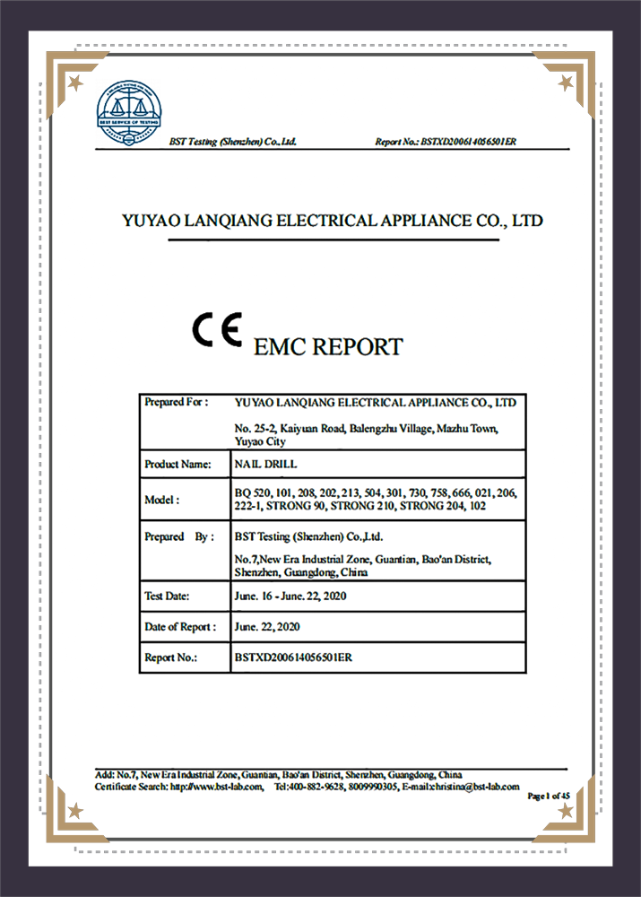 Informe EMC del taladro de uñas-